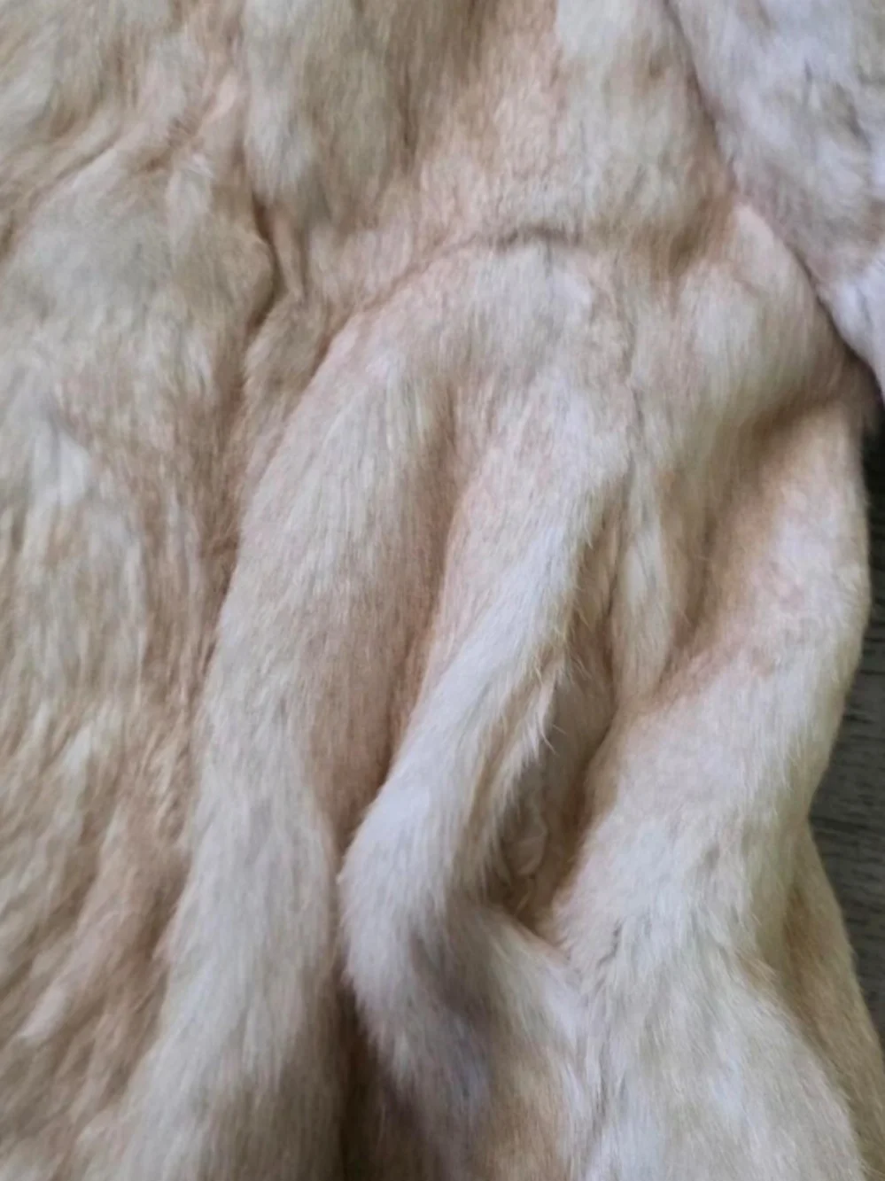 Vintage Classic Cream Real Rabbit Fur Jacket - Women's Coat Sz L